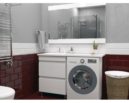 Раковина Stella Polar Мадлен 100 R SP-00000466 с местом под стиральную машину Белая