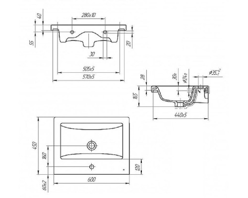 Раковина Style Line Cersanit Como 60 ЛС-00000155 Белая