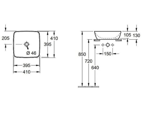 Раковина-чаша Villeroy&Boch Artis 41 41784101 Альпийский белый