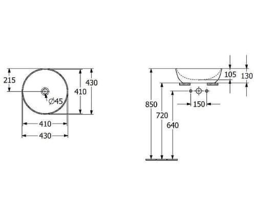Раковина-чаша Villeroy&Boch Artis 43 41794301 Альпийский белый