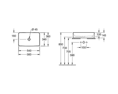 Раковина-чаша Villeroy&Boch Collaro 56 4A205601 Альпийский белый
