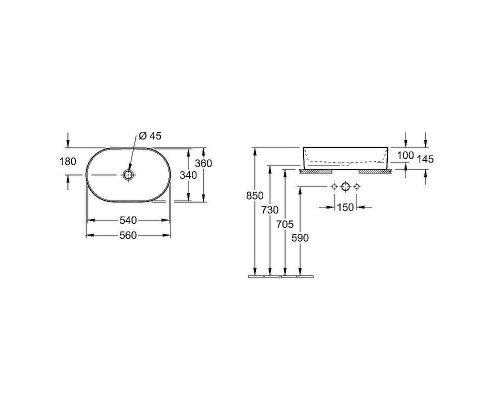Раковина-чаша Villeroy&Boch Collaro 56 4A1956RW Stone White