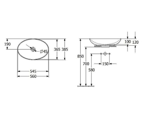 Раковина-чаша Villeroy&Boch Loop & Friends 56 4A470001 Альпийский белый