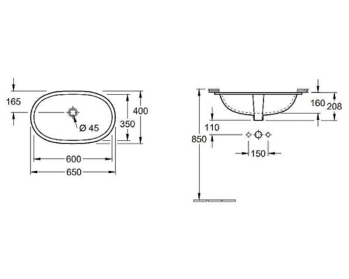 Раковина Villeroy&Boch O.Novo 65 416260R1 Альпийский белый