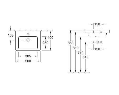 Раковина Villeroy&Boch Subway 2.0 50 7315F001 цвет Альпийский белый