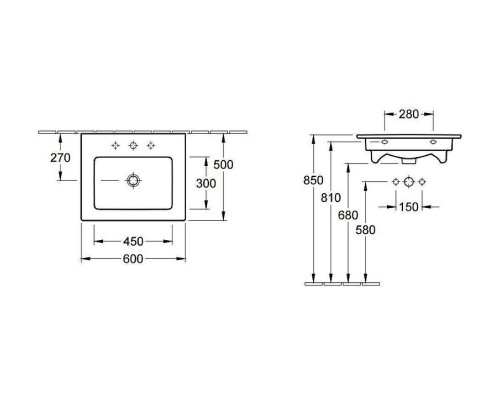 Раковина Villeroy&Boch Venticello 60 41246001 цвет Альпийский белый