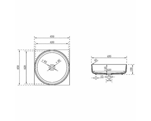 Раковина-чаша Vincea 45 VBS-6S16MW Белая матовая
