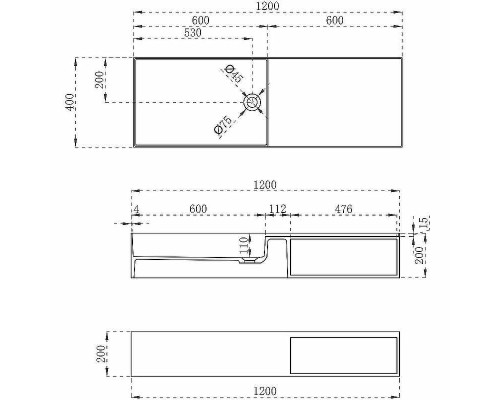 Раковина Vincea 120 VWB-6S112MW Белая матовая