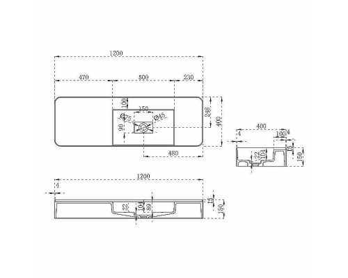 Раковина Vincea 120 VWB-6S412MW Белая матовая