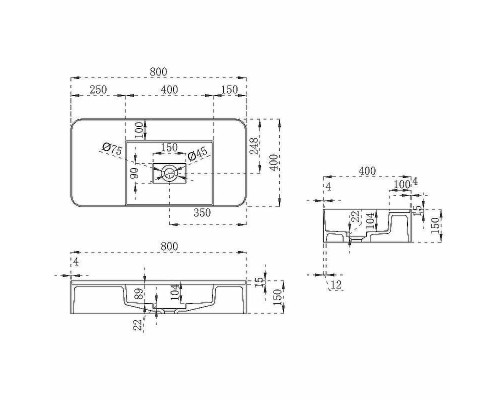 Раковина Vincea 80 VWB-6S480MW Белая матовая