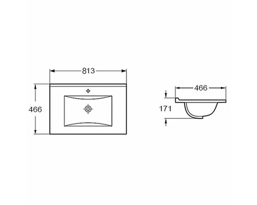 Раковина Vincea 80 VBS-13980MA Антрацит матовый