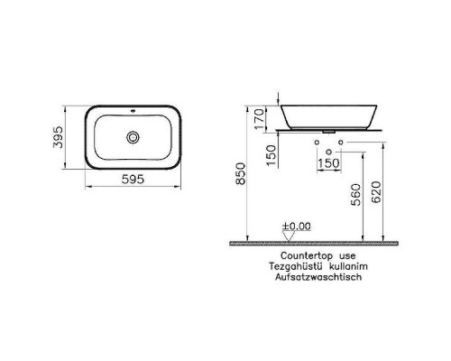 Раковина-чаша Vitra Geo 60 7425B003-0012 Белая