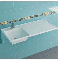 Раковина СанТа Лидер 100 L 900106N с местом под стиральную машину Белая