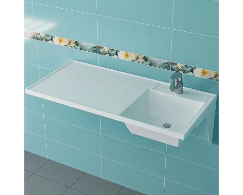 Раковина СанТа Лидер 100 R 900107N с местом под стиральную машину Белая