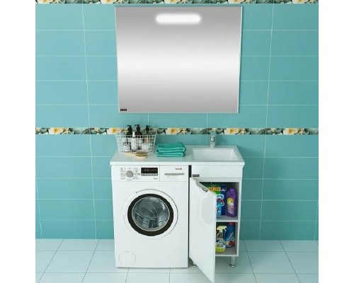 Раковина СанТа Лидер 100 R 900107N с местом под стиральную машину Белая