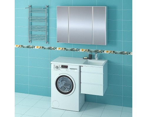 Раковина СанТа Лидер 100 R 900107N с местом под стиральную машину Белая