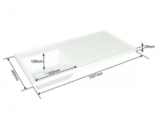 Раковина СанТа Лидер 100 R 900107N с местом под стиральную машину Белая