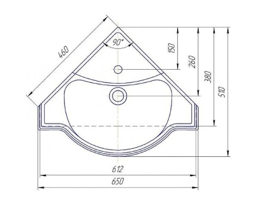 Раковина СанТа Kirovit 65 Классик угловой Белая