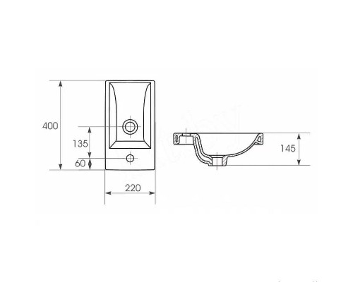 Раковина СанТа Cersanit Como 40 Белая