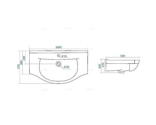 Раковина СанТа Santek Эльбрус 100 Белая