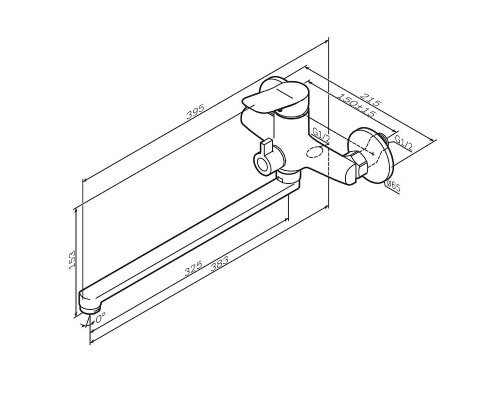 Смеситель для ванны AM.PM Force F9F90200 универсальный цвет Хром