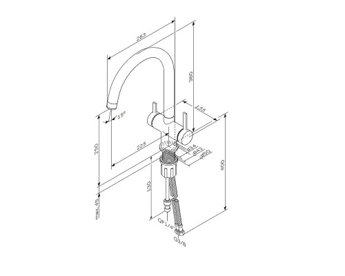 Смеситель для кухни AM.PM Func F8F07722 цвет Черный