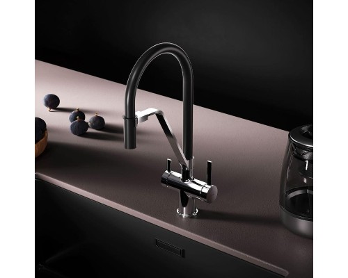Смеситель для кухни AM.PM Func F8F07802 цвет Черный Хром