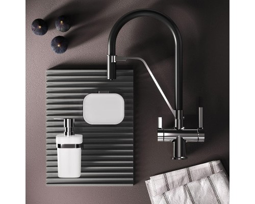 Смеситель для кухни AM.PM Func F8F07802 цвет Черный Хром