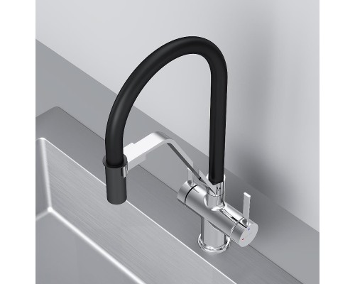 Смеситель для кухни AM.PM Func F8F07802 цвет Черный Хром