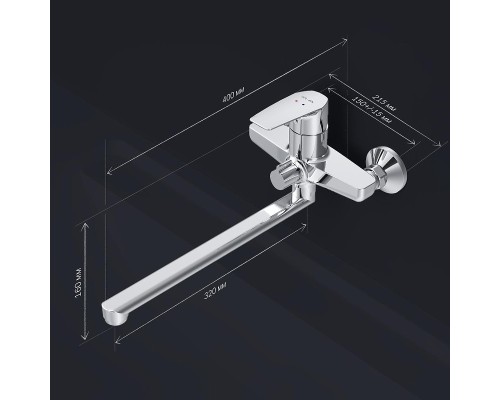 Смеситель для ванны AM.PM Gem F90A90000 универсальный Хром