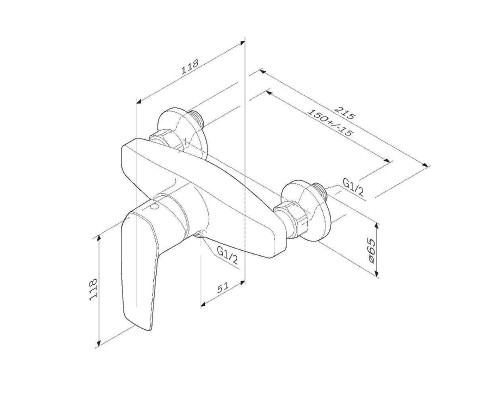 Смеситель для душа AM.PM Gem F90A20022 Черный матовый