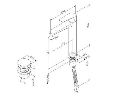Смеситель для раковины AM.PM Gem F90E92200 цвет Хром