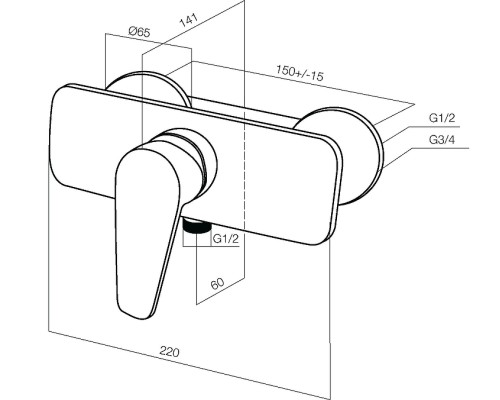 Смеситель для душа AM.PM Inspire F5020000 цвет Хром