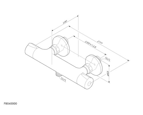 Смеситель для душа AM.PM Like F8040000 с термостатом Хром