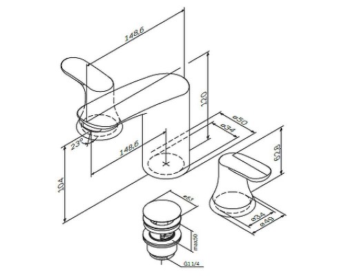 Смеситель для раковины AM.PM Like F8008000 Хром