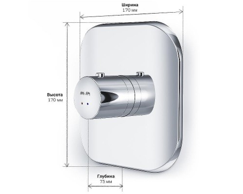 Смеситель для душа AM.PM Sensation F3075500 с термостатом хром