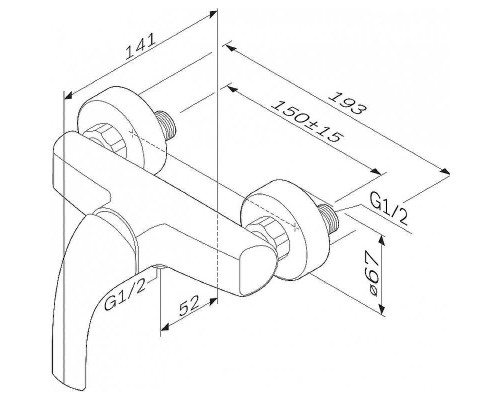 Смеситель для душа AM.PM Sense L F7420000 Хром