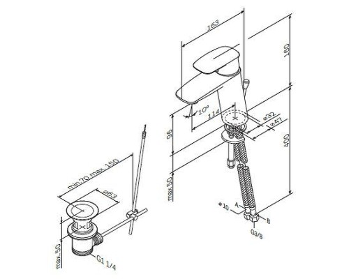 Смеситель для раковины AM.PM Spirit V2.1 F71A82100 с донным клапаном Хром