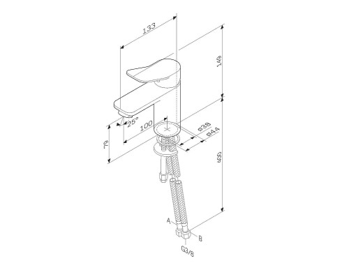 Смеситель для раковины AM.PM X-Joy F85A02133 Белый матовый