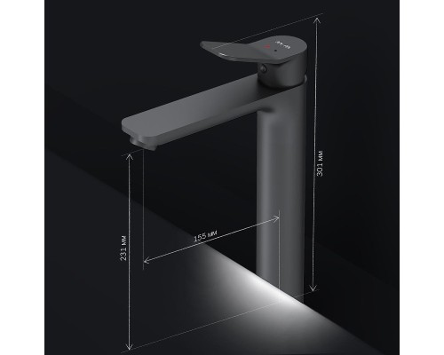 Смеситель для раковины AM.PM X-Joy F85A92022 Черный матовый