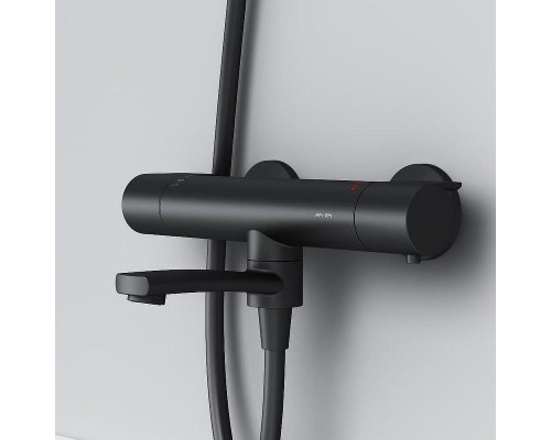 Смеситель для ванны AM.PM X-Joy F85A50022 с термостатом Черный матовый