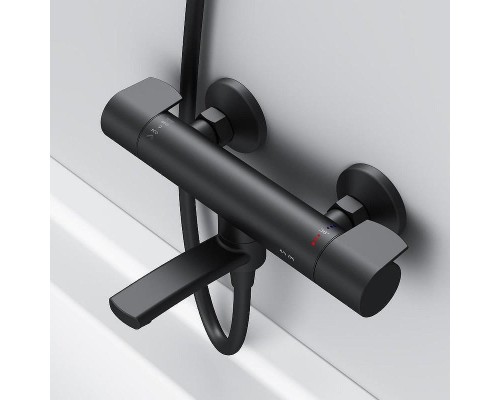 Смеситель для ванны AM.PM X-Joy F85A50022 с термостатом Черный матовый
