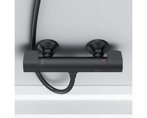 Смеситель для душа AM.PM X-Joy F85A40022 с термостатом Черный матовый