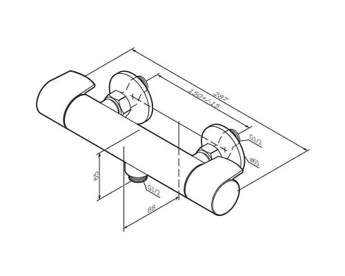 Смеситель для душа AM.PM X-Joy F85A40022 с термостатом Черный матовый