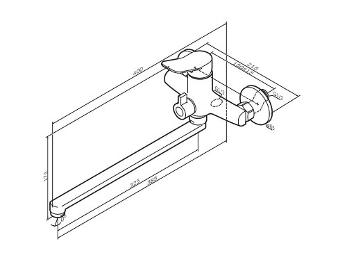 Смеситель для ванны AM.PM X-Joy F85A90200 универсальный цвет Хром