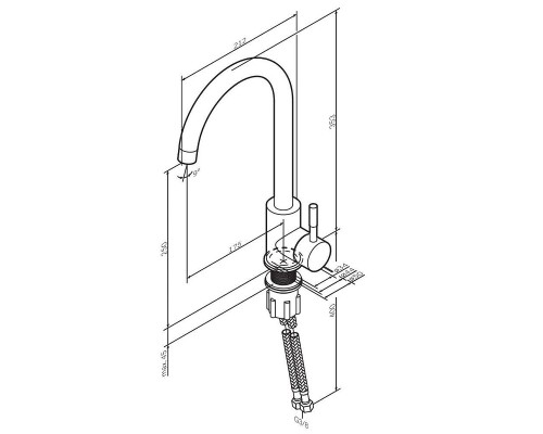 Смеситель для кухни AM.PM X-Joy S F85B07122 Черный матовый