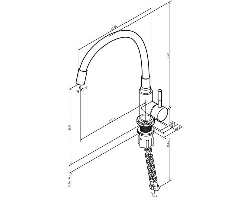 Смеситель для кухни AM.PM X-Joy S F85B07605 Хром Серый