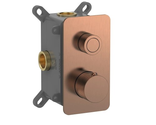 Смеситель для душа AQUAme AQM8810BC с термостатом цвет Шлифованная медь