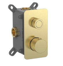 Смеситель для душа AQUAme AQM8810BG с термостатом цвет Шлифованное золото