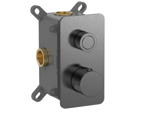 Смеситель для душа AQUAme AQM8810GM с термостатом цвет Шлифованный металл